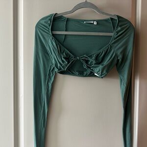 Going out green tie front top